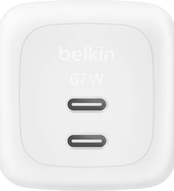 Belkin BoostCharge Pro Ladegerät 2-Port USB-C GaN 67W weiß