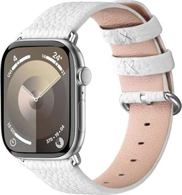 Fullmosa Lederarmband für Apple Watch 42mm/44mm weiß