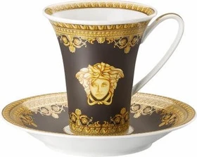 Rosenthal Versace I love Baroque Kaffeetasse mit Untertasse 180ml nero, 2-tlg.