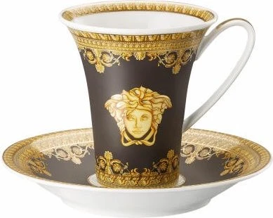 Rosenthal Versace I love Baroque Kaffeetasse mit Untertasse 180ml nero, 2-tlg.