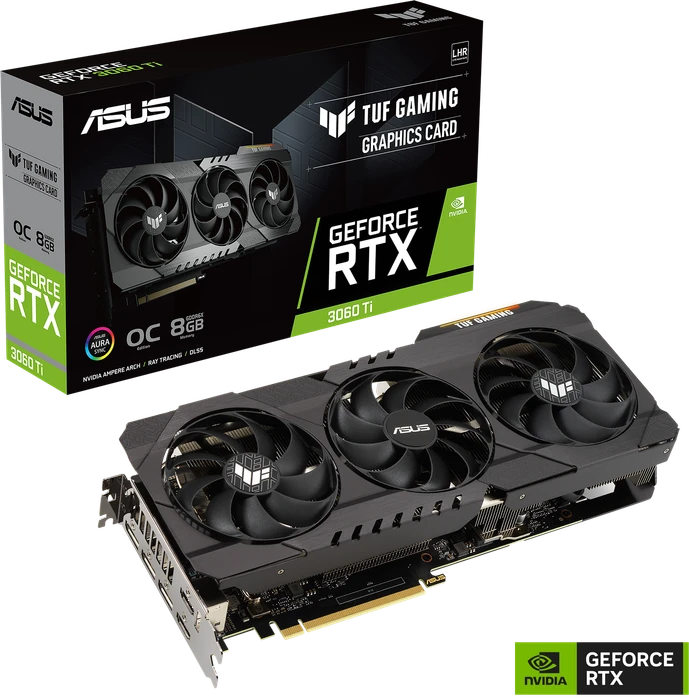 ASUS TUF Gaming GeForce RTX 3060 Ti OC, TUF-RTX3060TI-O8GD6X-GAMING, 8GB GDDR6X, 2x HDMI, 3x DP