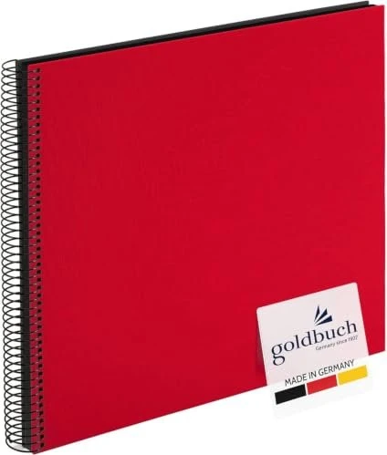 Goldbuch Spiralbalbum Bella Vista 34x30 schwarze Seiten rot