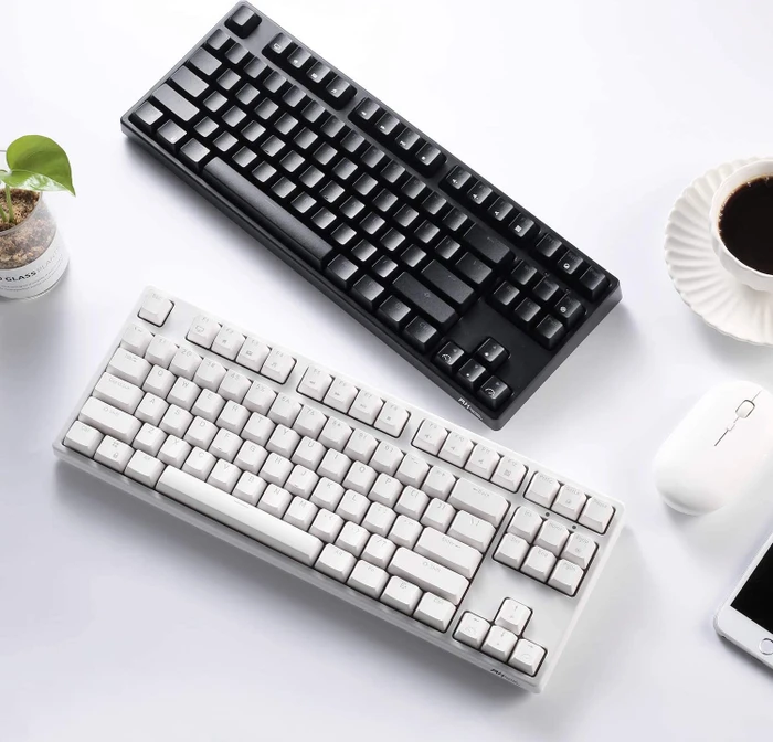 RK Royal Kludge RK87 Wireless TKL, LEDs RGB, weiß, RK BROWN, USB, US