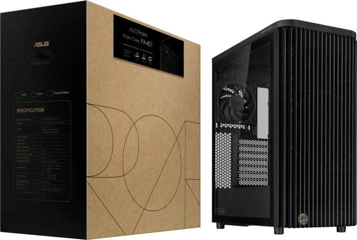 ASUS ProArt PA401, schwarz, Tempered Glass Panel, Glasfenster