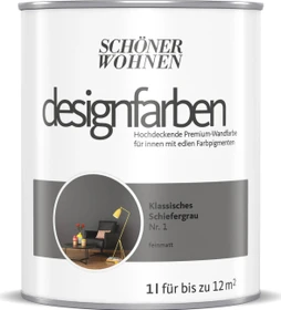 Schöner Wohnen Designfarben innen klassisches schiefergrau matt, 1l