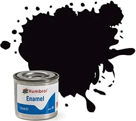 Humbrol Enamel Paint 201 black metallic, 14ml