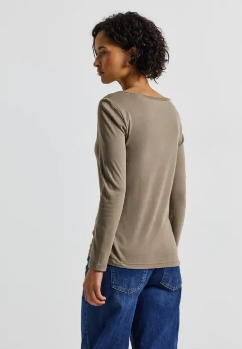 Street One Basic Shirt langarm bark brown (Damen)