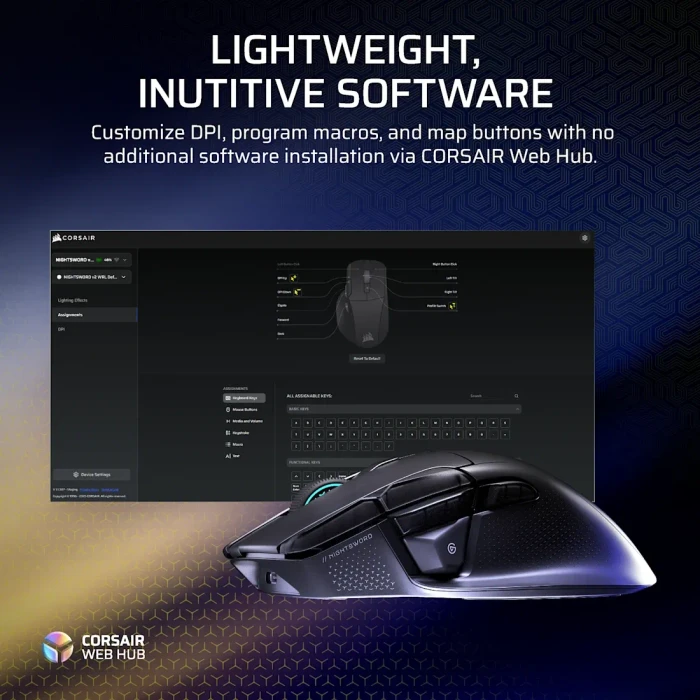 Corsair Nightsword v2 Wireless, USB/Bluetooth