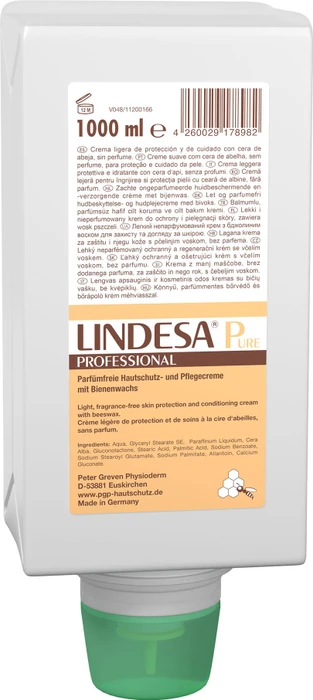 Lindesa Pure Professional Parfümfreie Hautschutz- und Pflegecreme mit Bienenwachs