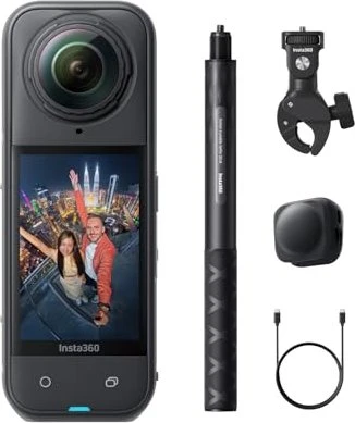 Insta360 X5 Motorrad Bundle 360° Action-Kamera Set für Helm & Bike Actionkamera ink. Motorrad-Zubehör-Set