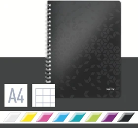Leitz Collegeblock, A4, kariert, schwarz, 80 Blatt