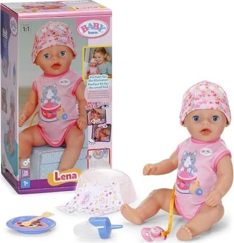 Zapf creation BABY born Puppe - Lena pink mit rosa Outfit und Zubehör 36cm