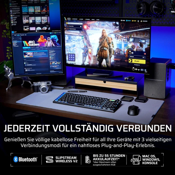 Corsair Vanguard Air 99 Wireless, schwarz, LEDs RGB, Corsair OPX Low-Profile, USB/Bluetooth, DE