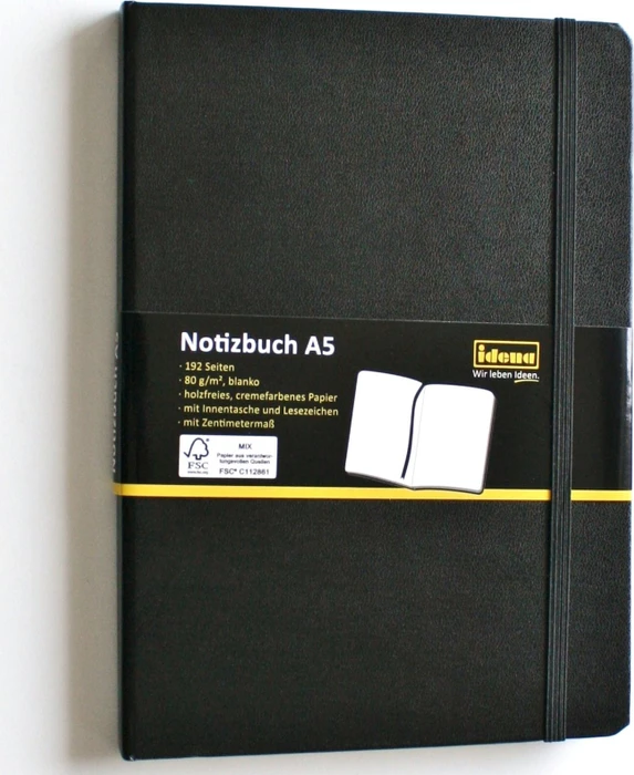 Idena Notizbuch, A5, glatt, Hardcover, schwarz, 96 Blatt (10054)