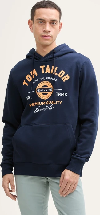 Tom Tailor Logo-Print Hoodie dark blue (Herren)