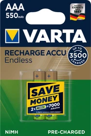 Varta Recharge Accu Endless Energy Micro AAA NiMH 550mAh, 2er-Pack