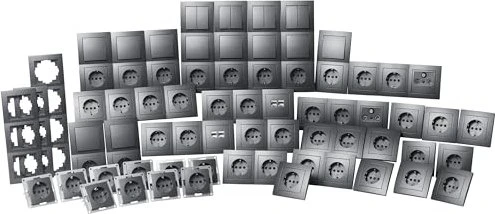 McPower Schalter und Steckdosen Set McPower Flair "Megaset" 100-teilig, anthrazit