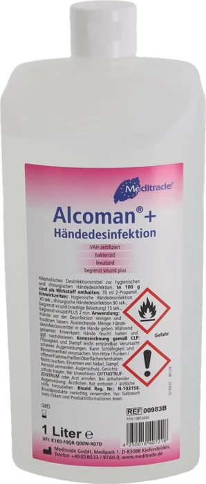 Meditrade Alcoman+ Handdesinfektionsmittel, 1l (00983B)