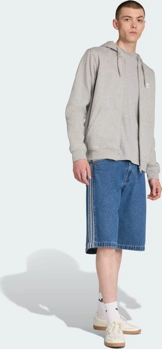 adidas Trefoil Essentials Hoodie medium grey heather/white (Herren)