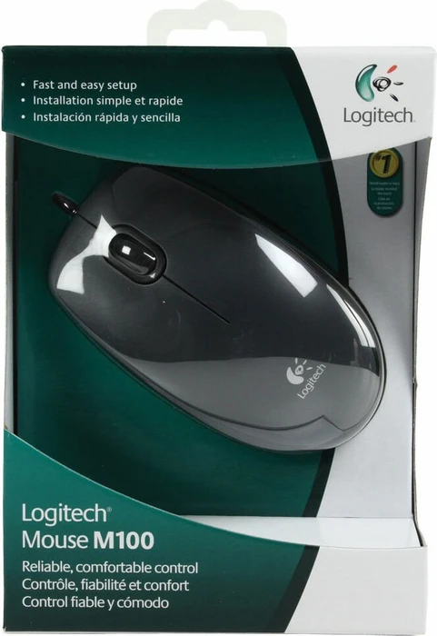 Logitech M100 V1 Optical Mouse schwarz, USB