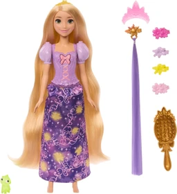 Mattel Disney - Prinzessin - Rapunzel mit Leuchtaktivierungspunkten und Pascal
