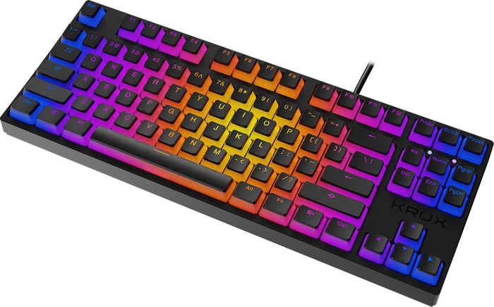 Krux Atax Pro RGB Pudding, TKL, PBT, schwarz, LEDs RGB, Gaote Outemu BLACK, USB, US