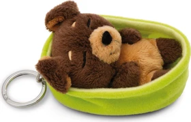 Nici Sleeping Pets Hund Schlüsselanhänger 8cm dunkelbraun