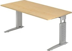Hammerbacher Ergonomic Plus U-Serie US16/3/W Schreibtisch 160x80cm Ahorn/weiß