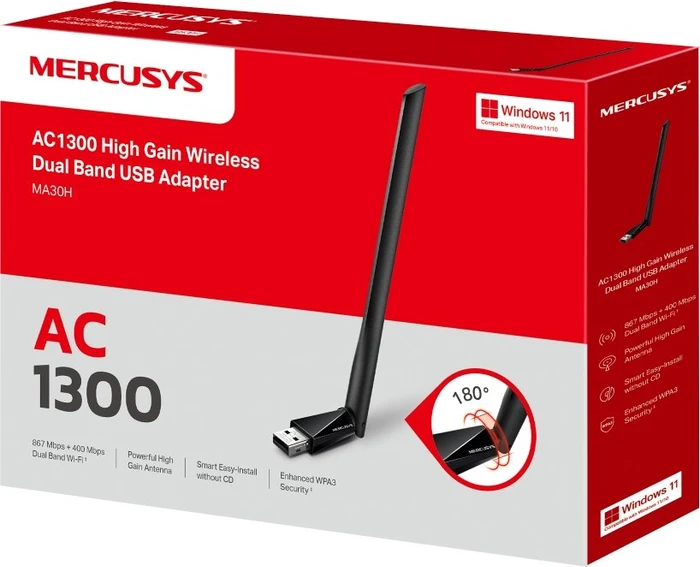 Mercusys MA30H Adapter, AC1300, 2.4GHz/5GHz WLAN, USB-A 3.0 [Stecker]