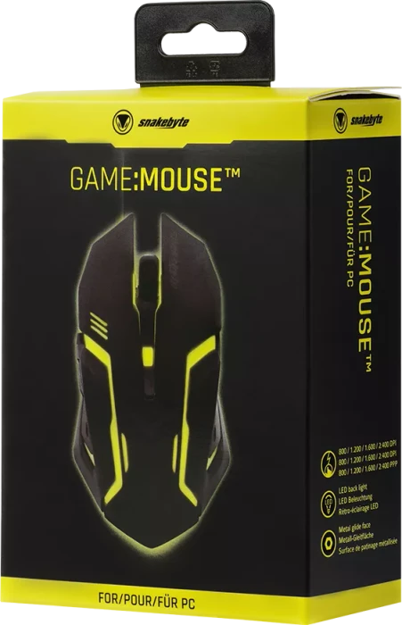 Snakebyte Game:Mouse schwarz/gelb, USB