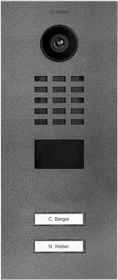 DoorBird D2102V IP Video Türstation mit 2 Ruftasten DB 703, Edelstahl V2A, gebürstet