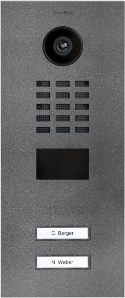 DoorBird D2102V IP Video Türstation mit 2 Ruftasten DB 703, Edelstahl V2A, gebürstet