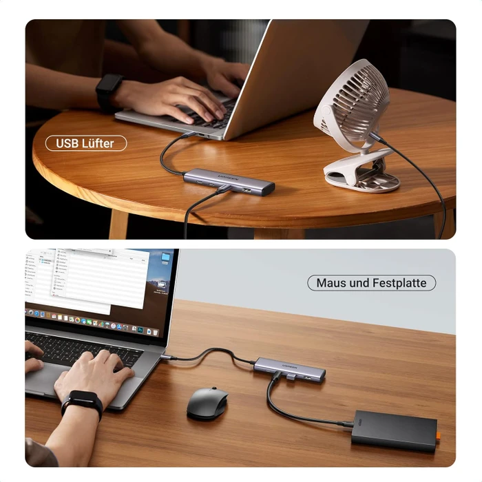 Ugreen 4-in-1 USB-C Hub, USB-C 3.0 [Stecker]