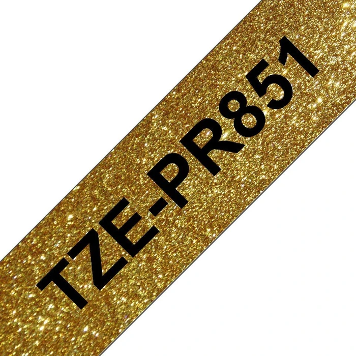 Brother TZe-PR851 Beschriftungsband, 24mm, schwarz/Glitter gold