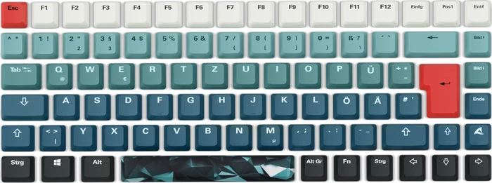 Sharkoon Skiller SGK50 S3 Design Bundle D1 - XXL Mousemat+Keycaps, Kunststoff (PBT) Double-Shot, türkis/orange, 85 Tasten, ISO-DE