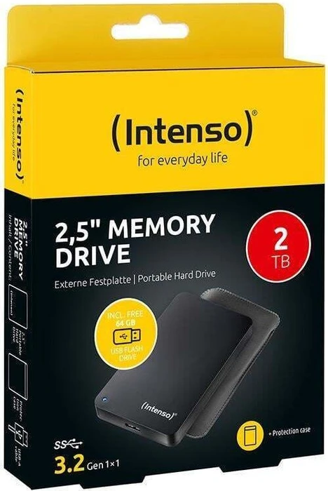 Intenso Memory Drive Bonuspack, schwarz, 2.5", 2TB, inkl. 64GB USB-Stick, USB 3.0 Micro-B
