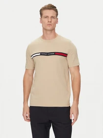 Tommy Hilfiger Roundneck Logo T-Shirt kurzarm sandalwood (Herren)