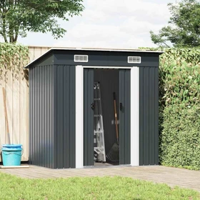 vidaXL Metall Gerätehaus 190x124cm anthrazit