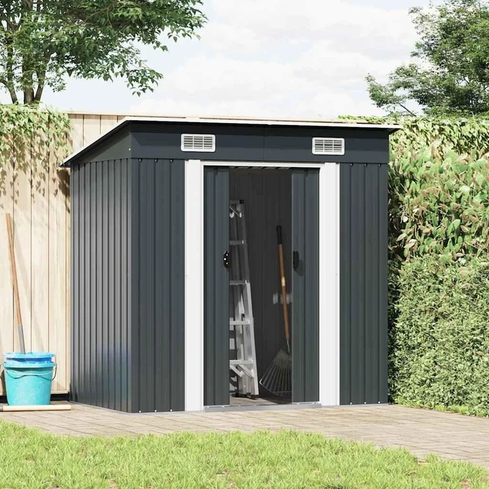 vidaXL Metall Gerätehaus 190x124cm anthrazit