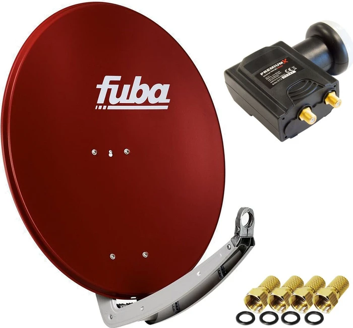 Fuba DAA 780 Sat-Anlage mit Twin LNB rot