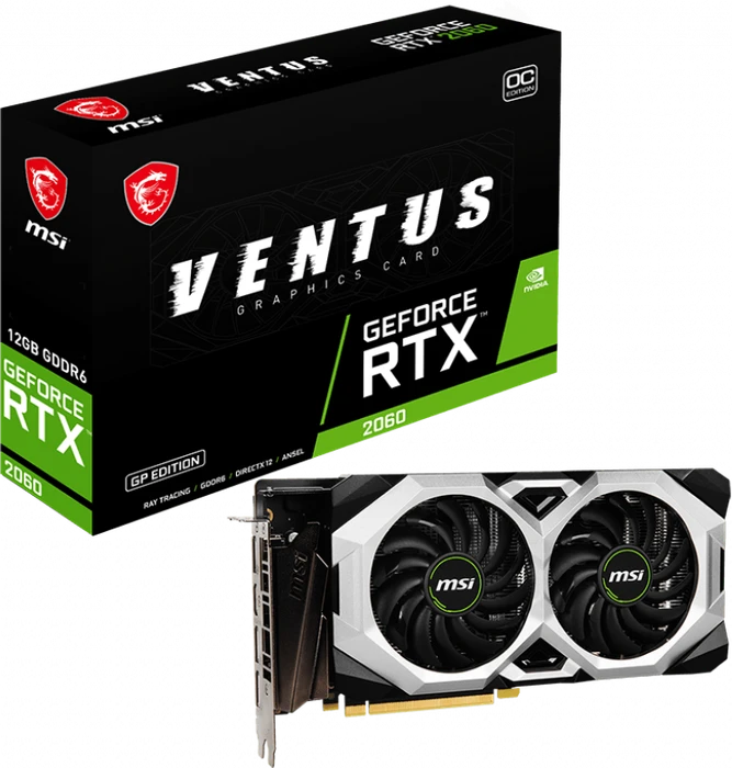 MSI GeForce RTX 2060 Ventus GP 12G OC, 12GB GDDR6, HDMI, 3x DP