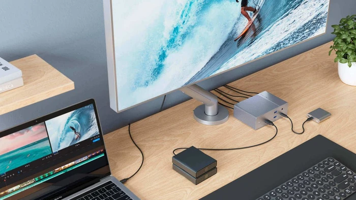 Targus HyperDrive GEN2 14-Port Thunderbolt 3 Docking Station, Multiport-Adapter, grau, Thunderbolt 3 [Buchse]