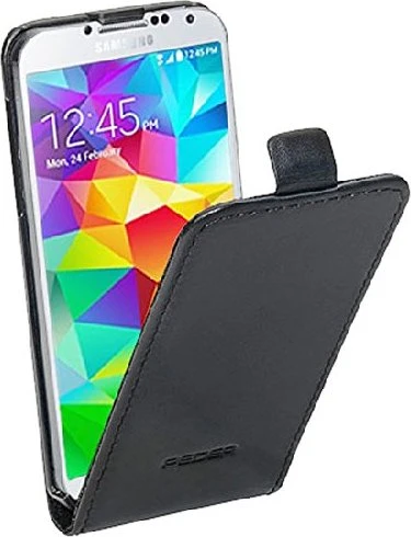 Pedea Flip Cover Echtleder für Samsung Galaxy S5 schwarz
