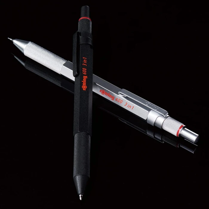 rOtring 600 3-in-1 Multi Pen Druckbleistift und Kugelschreiber schwarz/rot