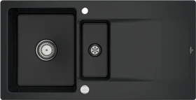 Villeroy & Boch Siluet 60 Einbau Becken reversibel mit Ablauffernbedienung pure black