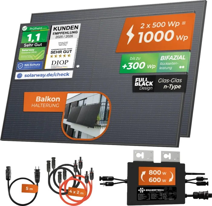 Solarway Deye SUN-M100G4 + JA Solar JAM54D40, 1kW, 1kWp