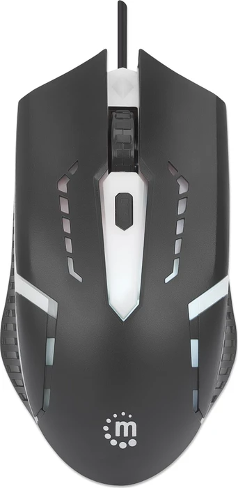 Manhattan RGB Gaming-Maus, 4 Tasten, 1500dpi, schwarz, USB
