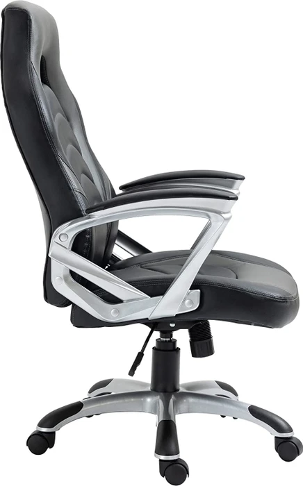 CLP Foxton Kunstleder Gamingstuhl, schwarz/grau