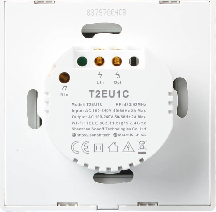 Sonoff TX T2EU1C Smart Wall Switch weiß, 1-fach
