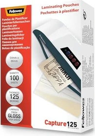 Fellowes Laminierfolien, 54x86mm, 2x 125µm, glänzend, 100 Stück